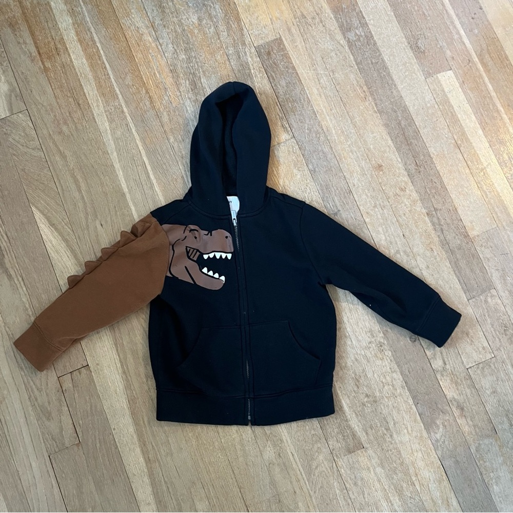 Boys 4T Dino zip up hoodie - Picture 2 of 4